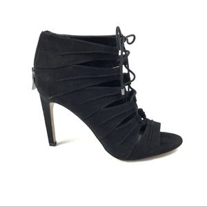 BCBGeneration | Suede Open Toe  Heel Booties 6.5